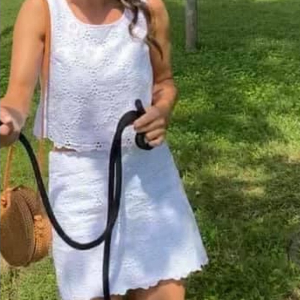 Lilly Pulitzer white eyelet two piece set top size 2 skirt size 4
